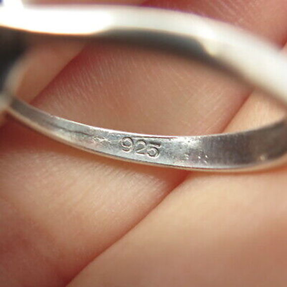 925 Sterling Silver Vintage Real Rhodochrosite Gem Ring Size 7.25 - Picture 7 of 8